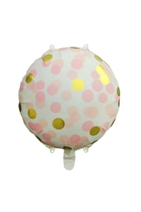Pembe Gold Puantiyeli Yuvarlak Folyo Balon 45 Cm 