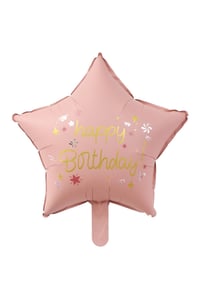 Pembe Happy Birthday Yıldız Folyo Balon 45 cm 