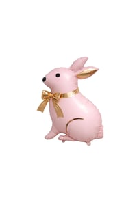Pembe Tavşan Folyo Balon Gold Detaylı