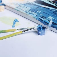 Penceredeki Şakayıklar Tuvale Gerili Sayılarla Boyama Hobi Seti 40x50 cm