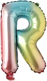 R Harf Gökkuşağı Folyo Balon16 İnç 36 cm
