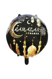 Ramazan Temalı Ramazan Mübarek Tasarımlı Yuvarlak Folyo Balon