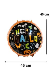 Renkli Happy Halloween Tasarımlı 45x45 Cm Folyo Balon Halloween Cadılar Bayramı Parti Malzemesi