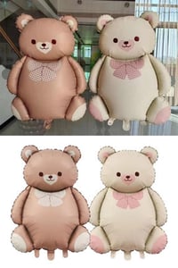 Retro Büyük Karamel Ayı Folyo Balon Teddy Bear 65,5- 90 Cm