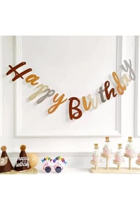 Retro Happy Birthday Kaligrafi Banner