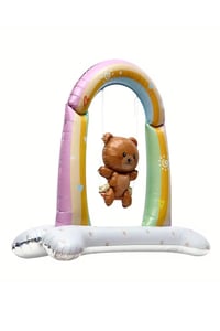 Retro  Salıncakta Sallanan Ayıcık Folyo Balon Ayaklı Baby Shower Balon