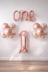 Rose Gold 1 Yaş Doğum Günü Seti