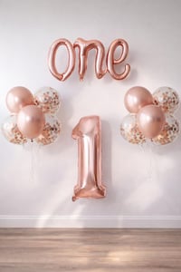 Rose Gold 1 Yaş Doğum Günü Seti
