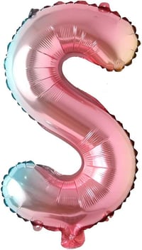 S Harf Gökkuşağı Folyo Balon16 İnç 36 cm