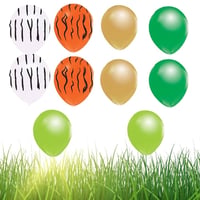 Safari Konsepti 9 Yaş Doğum Günü Parti Kutlama Seti; Rakam ve Yıldız Folyo, Banner ve Balon Zinciri