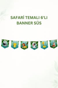 Safari Temalı Doğum Günü Parti Seti – İyi Ki Doğdun Banner, Tavan Sarkıt, Gözlük, Pasta Süsü ve Mısır Kutusu