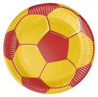 Sarı Kırmızı Futbol Temalı Doğum Günü Parti Seti 8 Kişilik Karton Tabak Bardak
