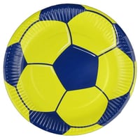 Sarı Lacivert Futbol Temalı Doğum Günü Parti Seti 8 Kişilik Karton Tabak Bardak