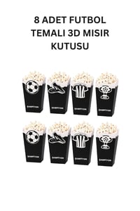 Siyah Beyaz Futbol Temalı Doğum Günü Parti Seti – İyi Ki Doğdun Banner, Gözlük, Pasta Süsü ve Mısır Kutusu