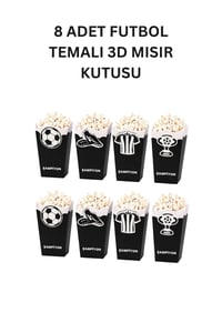 Siyah Beyaz Futbol Temalı Doğum Günü Parti Seti – İyi Ki Doğdun Banner, Gözlük, Pasta Süsü ve Mısır Kutusu