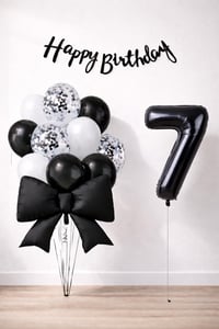 Siyah Fiyonk 7 Yaş Doğum Günü Balon Seti