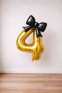 Siyah Fiyonk & Gold 4 Rakam Folyo Balon Seti
