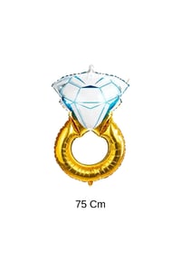 Tektaş Yüzük 75 Cm Gold Renkli Elmas Folyo Balon Bekarlığa Veda Partisi Bride To Be 