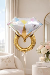 Tektaş Yüzük 75 Cm Gold Renkli Elmas Folyo Balon Bekarlığa Veda Partisi Bride To Be Model 2