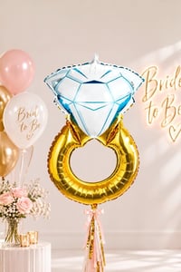 Tektaş Yüzük 75 Cm Gold Renkli Elmas Folyo Balon Bekarlığa Veda Partisi Bride To Be 