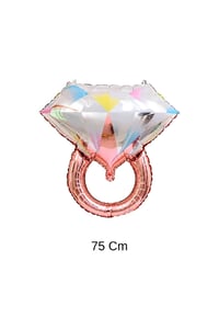 Tektaş Yüzük 75 Cm Rose Gold Renkli Elmas Folyo Balon Bekarlığa Veda Partisi Bride To Be Model 2