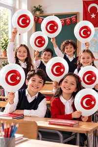 Türk Bayrağı Baskılı Beyaz Lateks Balon 10'lu Set – 12 İnç Milli Bayram Parti Balonu