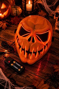 Turuncu Neon Işıklı Korku Maskesi – Cadılar Bayramı Halloween Maskesi
