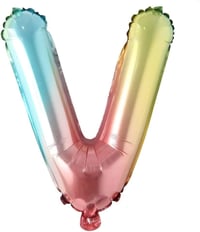 V Harf Gökkuşağı Folyo Balon16 İnç 36 cm