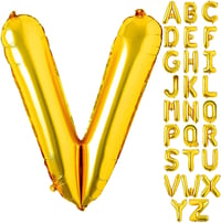 V Harf Gold Folyo Balon16 İnç 36 cm