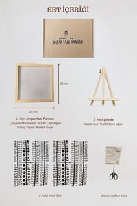 WoodArt Premium Letter Board Seti, İnci Beyazı Keçe Yüzeyli Doğal Çam Ahşap Yazı Panosu – Şövale Standlı Dekoratif Set