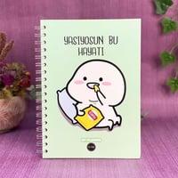 Yaşıyosun Bu Hayatı Tasarımlı Spiralli Sticker'lı Tarihsiz Konuşan Ajanda Haftalık Planlayıcı Defter