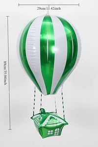 Yeşil Beyaz 22 İnç Uçan Balon Temalı Folyo Balon 88-28 Cm