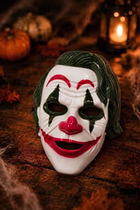 Yeşil Saçlı Korkunç Palyaço Maskesi – Halloween Cadılar Bayramı Kostüm Maskesi