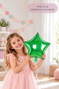 Yeşil Yıldız Folyo Balon 45 cm - Bebek Çocuk Parti Kutlama