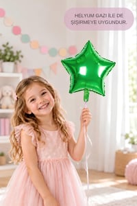 Yeşil Yıldız Folyo Balon 45 cm - Bebek Çocuk Parti Kutlama