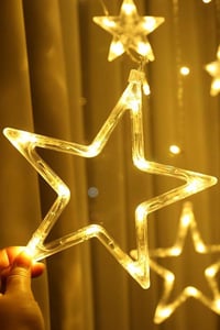 Yıldızlı Perde Led Işık 12 Saçak 138 Led Animasyonlu , Fişli, Günışığı