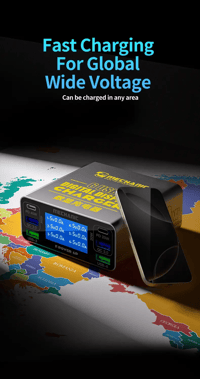 Mechanic F-Power 6P 87W 6 Port PD45W QC3.0 USB Hızlı Şarj İstasyonu LCD Göstergeli