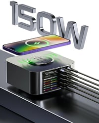 Mechanic X-POWER Çok Portlu Dijital Ekranlı Kablosuz Şarjlı 150W USB Hızlı Şarj İstasyonu