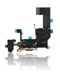  iPhone 5c Uyumlu Kulaklık Soketli Şarj Soketli Film Flex Siyah