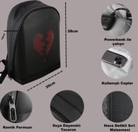 Funky BAG Led Ekranlı Akıllı Sırt Çantası Siyah