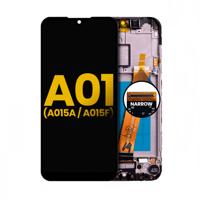 Samsung Galaxy A01 A015f Uyumlu Lcd Ekran Dokunmatik Siyah Servis Çıtalı İnce Soketli