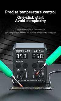 Mechanic A210 Max Çift İstasyon Akıllı Dijital Havya İstasyonu