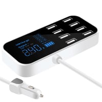 A9S 8 Port Dijital Ekran Çok İşlevli Akıllı Araba USB Şarj Cihazı 