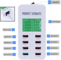 Akıllı USB şarj aleti LED ekran 8 li port 35 w