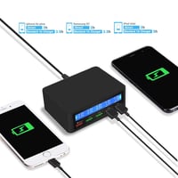 Çoklu USB Şarj Aleti, 50W 5 Port USB QC 3.0 Hızlı Şarj ile Akıllı LCD 