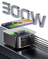 Mechanic X-POWER Çok Portlu Dijital Ekranlı Kablosuz Şarjlı 300W USB Hızlı Şarj İstasyonu