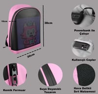 Funky BAG Led Ekranlı Akıllı Sırt Çantası Pembe