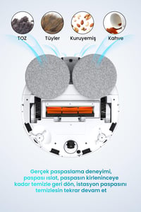 Electroll MaxPro 5000Pa Dual Cleaning System Su ve Toz Toplama Üniteli Robot Süpürge (Electroll Türkiye Garantili)