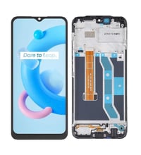 Oppo Realme C15 Lcd Ekran Dokunmatik Siyah Çıtalı