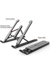 Tablet Notebook Standı ABS Plastik Katlanabilir 7 Seviye Ayarlanır Siyah